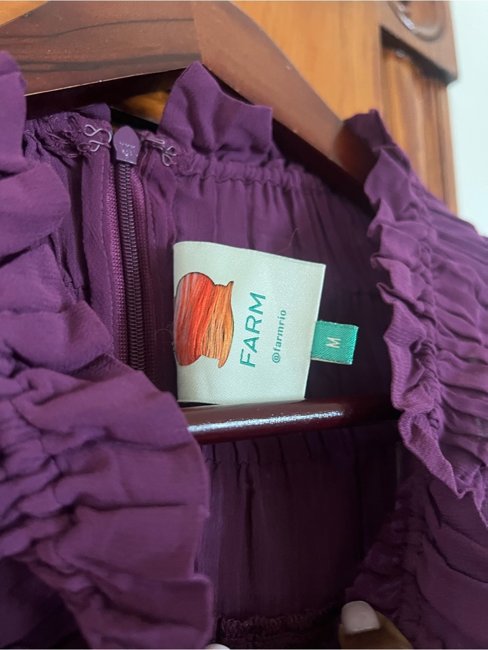Farm Rio Purple Ruffled Long-Sleeve Blouse - Picture 6 of 6